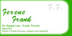 ferenc frank business card